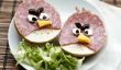 Sandwiches Angry Birds pour la boîte à lunch
