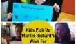 Enfants Offre Tribute To Martin Richard: No More blesser les gens.  Paix
