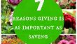 7 raisons Donner est aussi important que Saving Quand il est question d'argent
