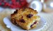 Petit déjeuner de Noël: Lait de poule, Apple et Cranberry Brioche Pouding au pain Casserole
