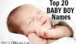 Top 20 Baby Boy Names de l'année 2012: LISTE OFFICIELLE!
