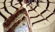 Halloween marbre "Gâteau d'araignée" avec chocolat blanc glaçage café