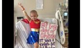 Il est le dernier jour de la chimio pour cette 3-year-old.  Alors, elle habillé comme Wonder Woman.