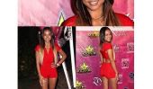Karrueche Tran, Rihanna, Chris Brown Nouvelles Mise à jour: Modèle Affiche Tattoo Zipper Jambe au Soiree Sans Boyfriend Brown