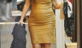 Kim Kardashian peau Robe en cuir serré Conçu par Kanye West!