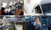 Old Airplane transformé en un jardin d'enfants