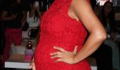 Red Hot à Las Vegas!  Kim Kardashian Bustes Out bosse de bébé dans Robe en dentelle (Photos)