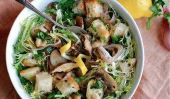 Frisée aux champignons Rôti: une salade copieuse hiver
