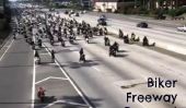 Biker et Ses Amis Arrêter Freeway pour lui de proposer (VIDEO)