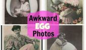25 Awkward Vintage Pâques Photos de Women & Children posant avec Géant Oeufs