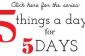 5 choses un jour pendant 5 jours (jour 1 Vérifiez aka Out My Undies)