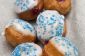 Rouge, blanc et bleu Jelly-Rempli Donuts pour le quatrième de Juillet