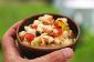 Crevettes et Ceviche de pétoncles avec Heirloom Tomatoes