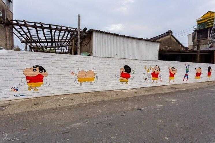 Taïwanais Village se transforme avec des peintures murales de bande dessinée