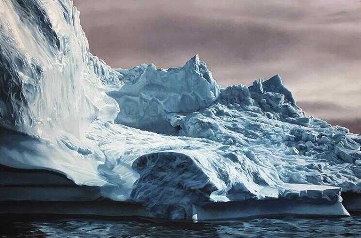 Finger peintures réalistes d'icebergs par Zaria Forman