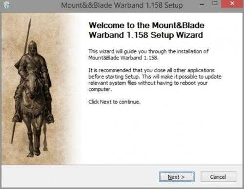 Mount and Blade Warband installer - sans vapeur réussit si