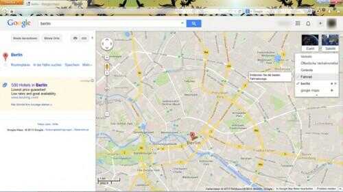 Vue sur les pistes cyclables de Google - le fait de la fonctionnalité dans Google Maps