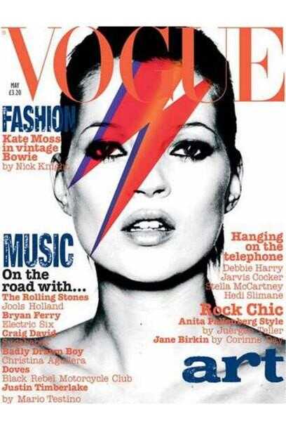 Moss posant comme David Bowie - Kate, vous rock star forte!