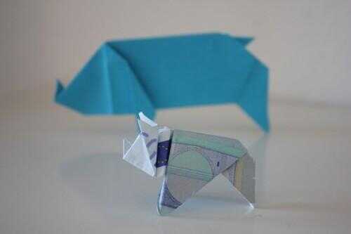 Origami porc - Instructions
