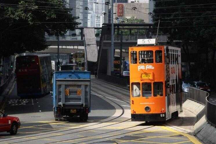 Les doubles-Decker Tramways de Hong Kong