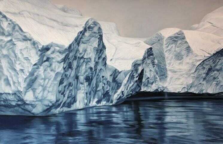 Finger peintures réalistes d'icebergs par Zaria Forman