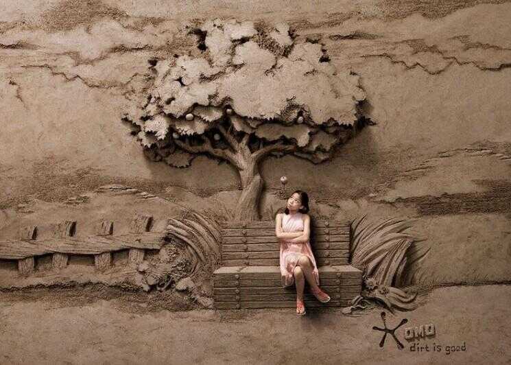 Dirt est bon: les toiles de fond de sable Sculpture de Joo Heng Tan