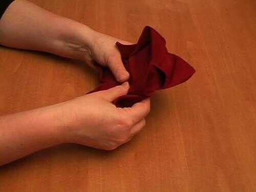 Tissu pliage de serviettes - Instructions pour Rose