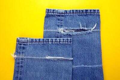 Un vieux jeans utilisent - afin de prendre avantage de cela pour réparer d'autres pantalons