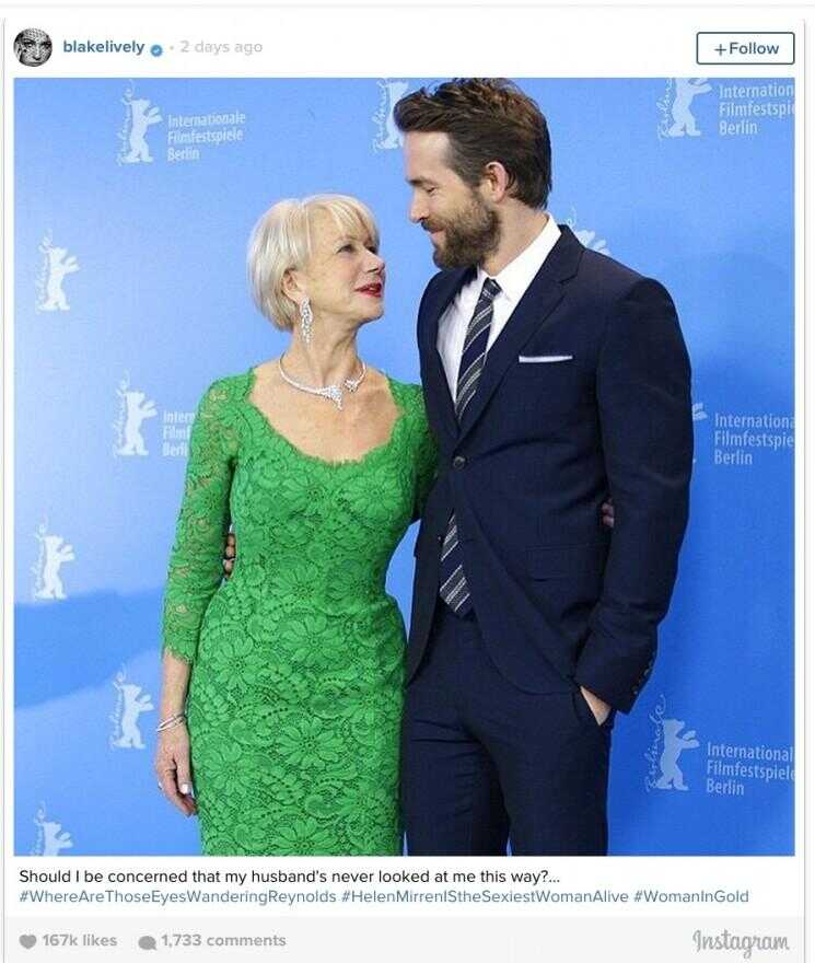 Ryan Reynolds a le béguin pour Helen Mirren et nous ne le blâme pas