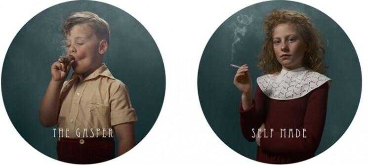 Photos controversées de Frieke Janssens de enfants fumeurs