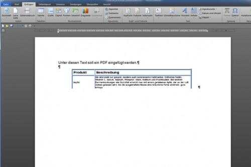 Insertion PDF dans Word - comment cela fonctionne: