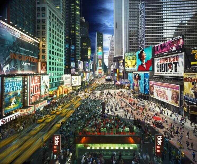 New York City jour à la nuit en une seule image