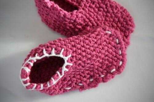 Instructions - chaussures de bébé en tricot dans la mousse