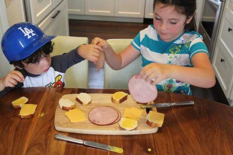 Kid-Made Déjeuner Mini Pretzel pain jambon et fromage